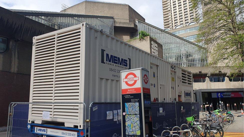 Generator next to bicycle docking station