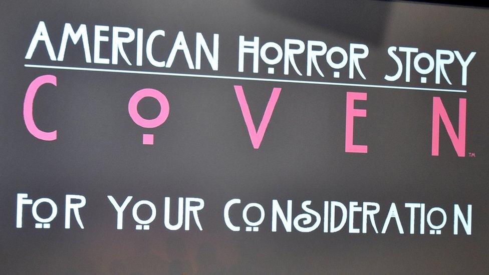 A screen saying "American Horror Story - Coven - For Your Consideration