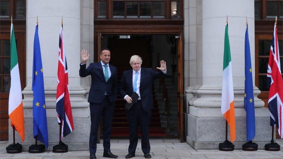 Leo Varadkar and Boris Johnson met outside Government Buildings in Dublin