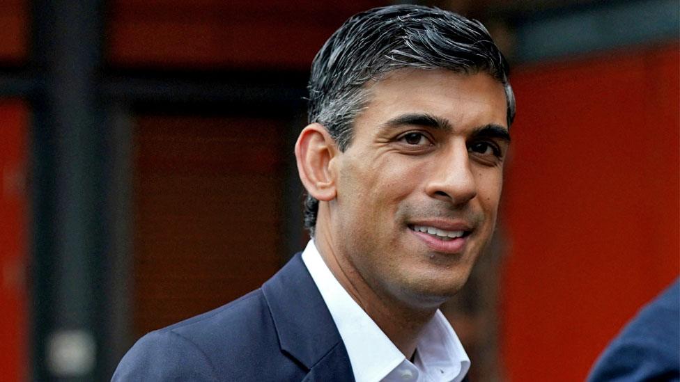 Candidate Rishi Sunak arrives for the BBC Conservative party leadership debate at Victoria Hall in Hanley, Stoke-on-Trent, on 25 July 2022