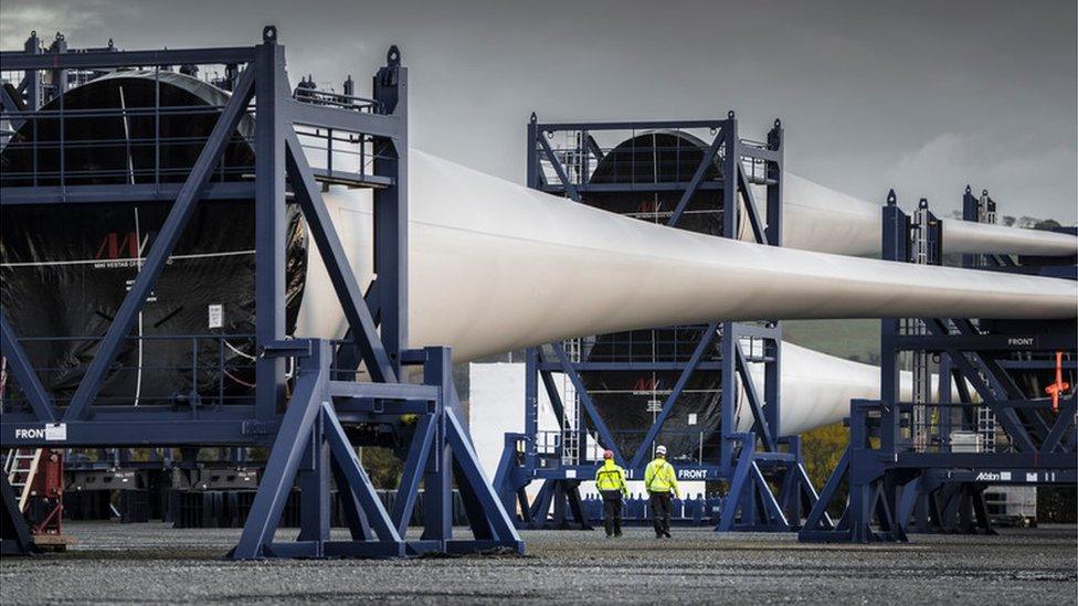 MHI Vestas blade facility in Belfast, part of pre-assembly for the Burbo Bank Extension