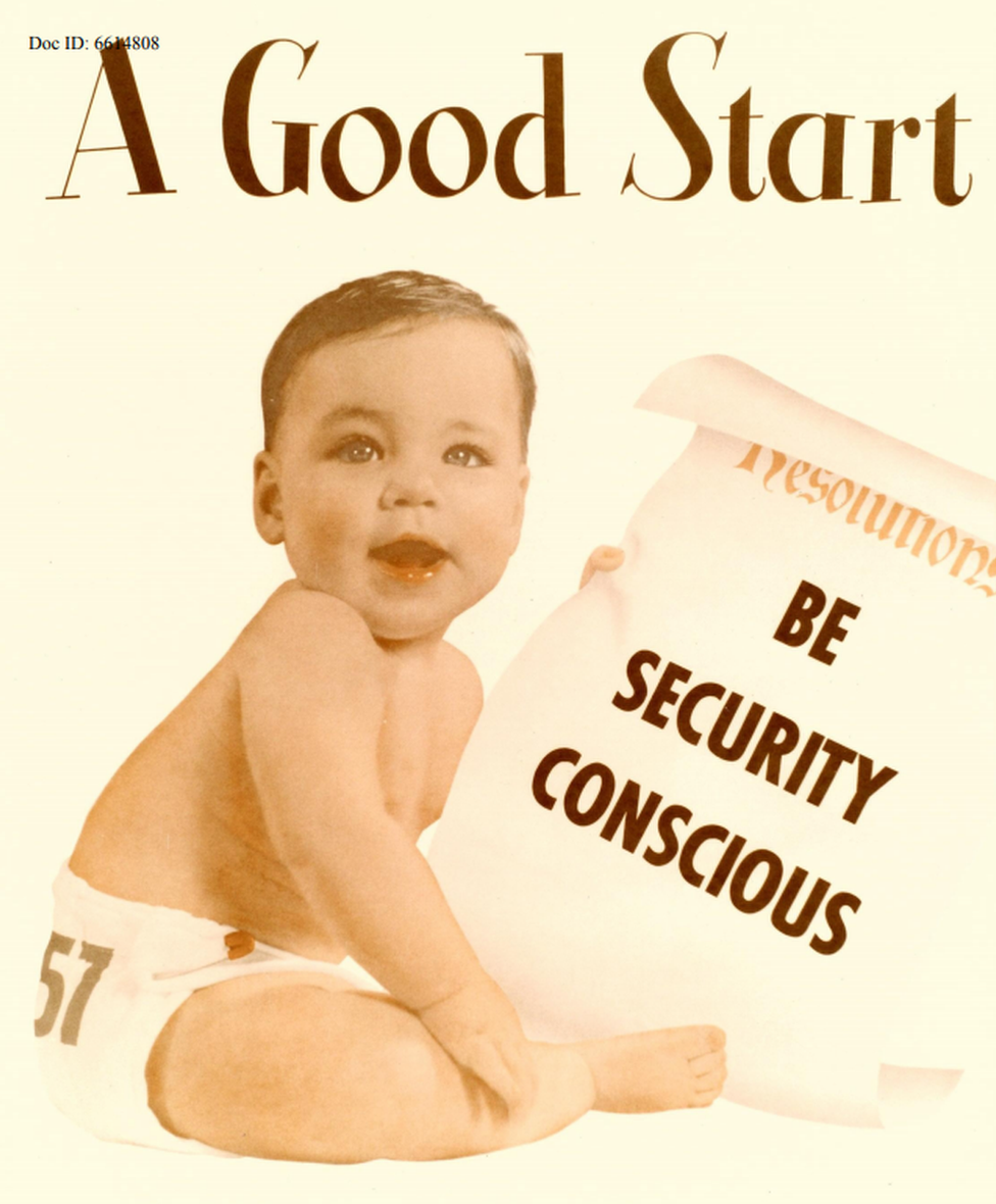 "A good start - be security conscious" - a baby stars in an NSA advert