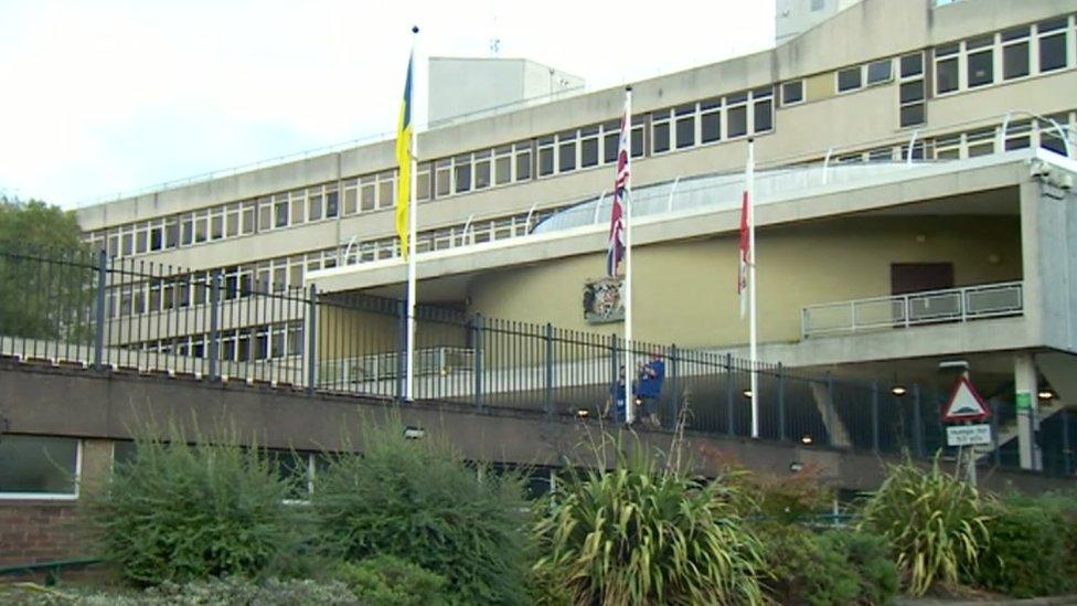 Flags lowered outside Leicestershire County Hall