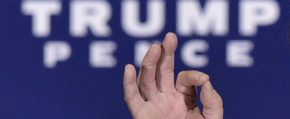 Republican presidential nominee Donald Trump speaks during a campaign event at the Eisenhower Hotel in Gettysburg, Pennsylvania, on October 22, 2016