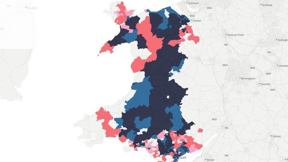 ONS have produced a map showing the clusters, with the high rates, high persistent areas in the darkest blue