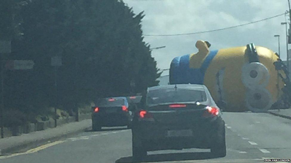 Minion blocking the road