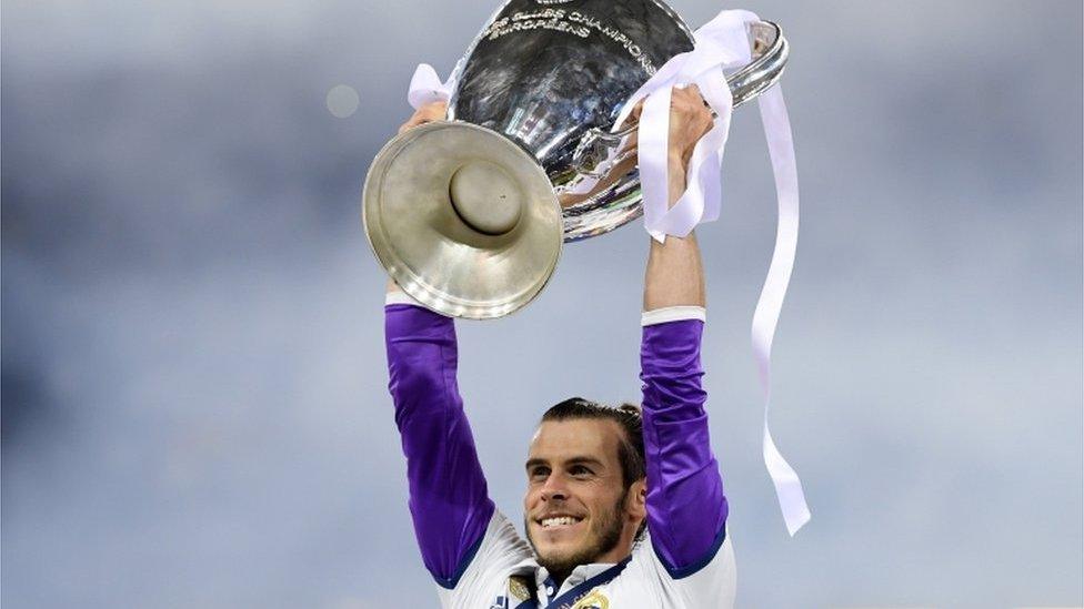 Gareth Bale with the trophy