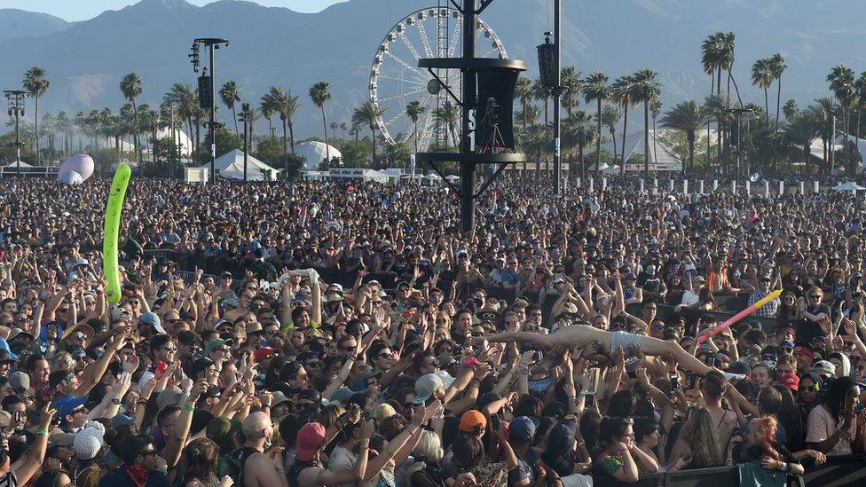 Crowd at Coachella festival