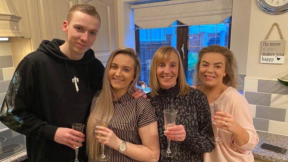 Boyfriend Kieran Parker, Jemma, mum Alison and sister Kacey