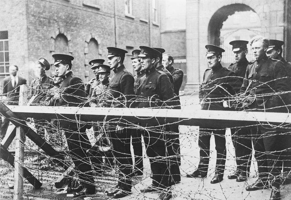 RIC men stationed at Dublin Castle in 1922