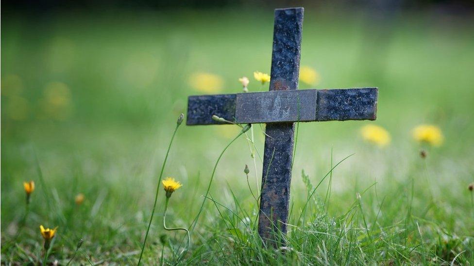 Each cross is a reminder of a patient once cared for by a hospital that looked after people with disabilities