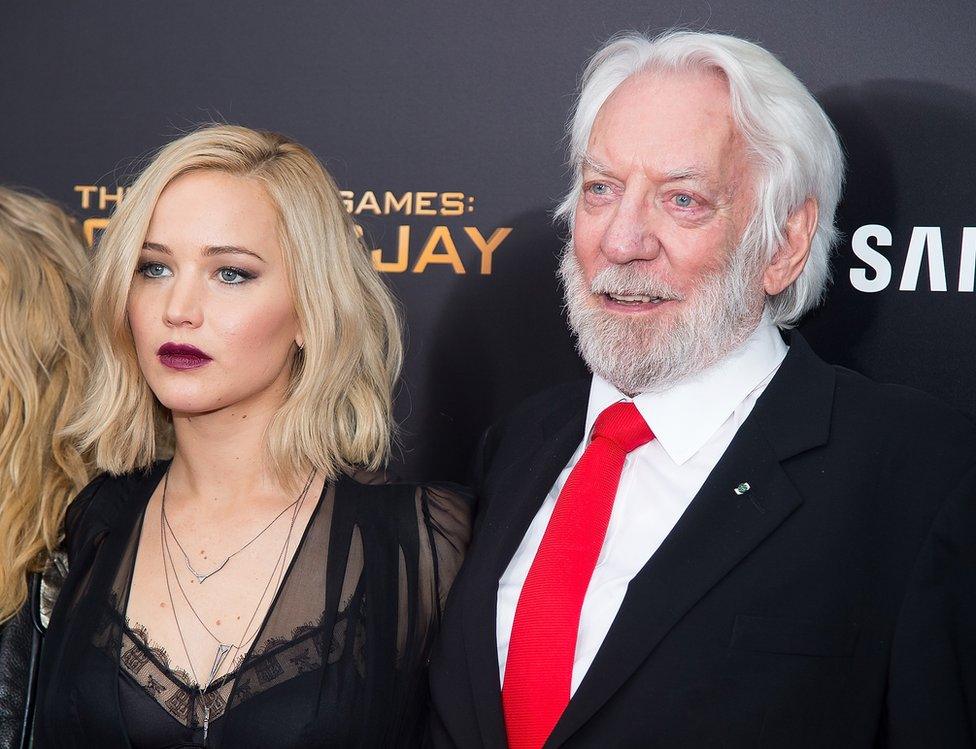 Jennifer Lawrence and Donald Sutherland