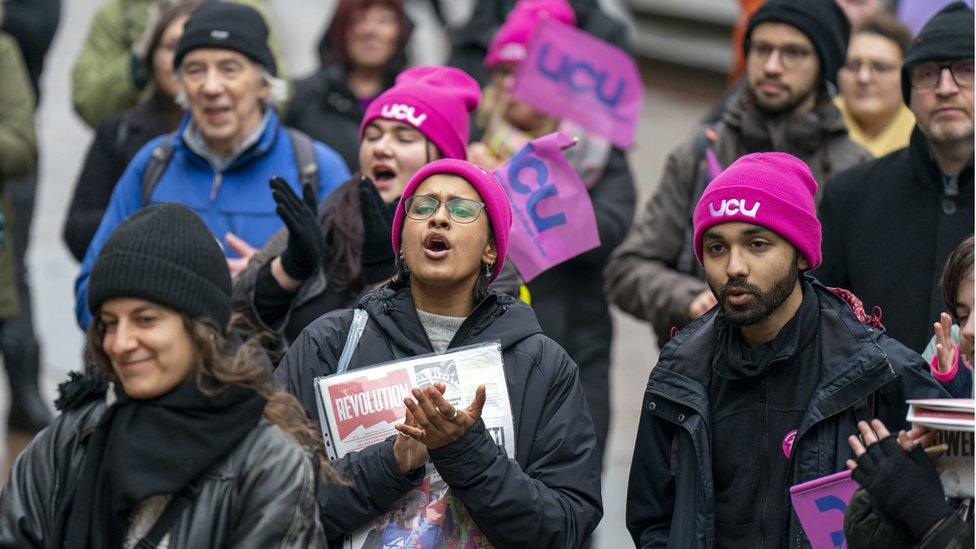 Striking university staff