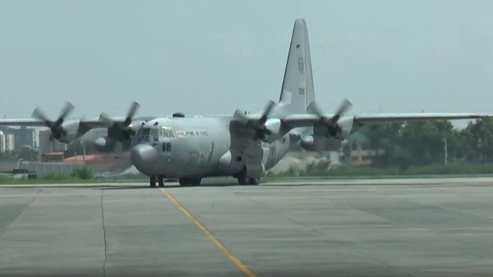 The Hercules which crashed in the southern Philippines on 4 June 2021, seen here are after delivery by the US to the Philippines six months before