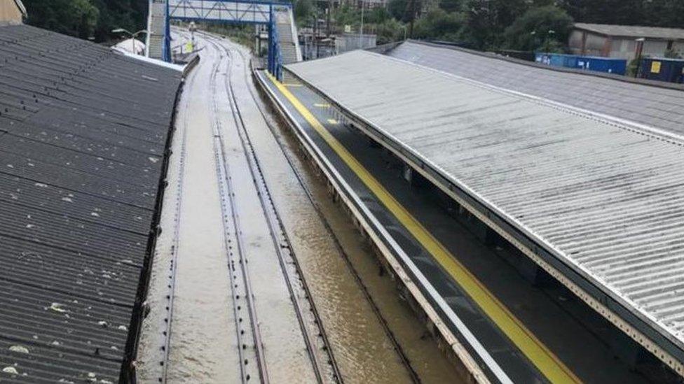 flooded Ryde St Johns Road station