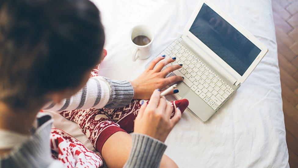 Girl surfing the internet