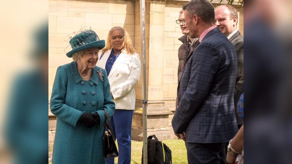 Carl Austin-Behan meeting Queen Elizabeth II