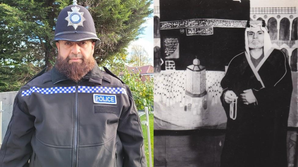 PC Hakeem Ahmed and his grandfather