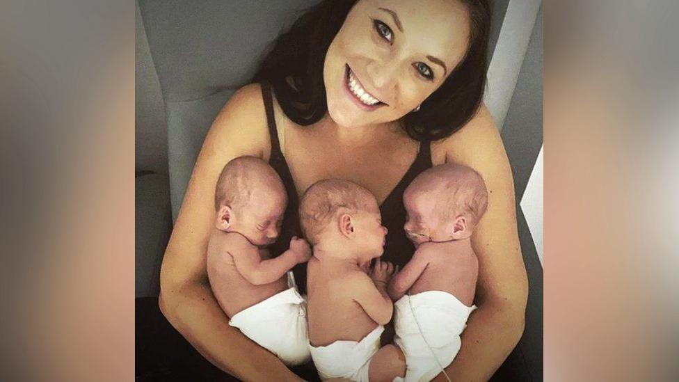 Gina Dewdney with Jimmy, Jenson and Jaxson