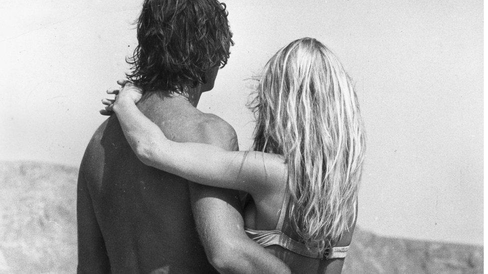 Brigitte Bardot with boyfriend Patrick Gilles in 1970