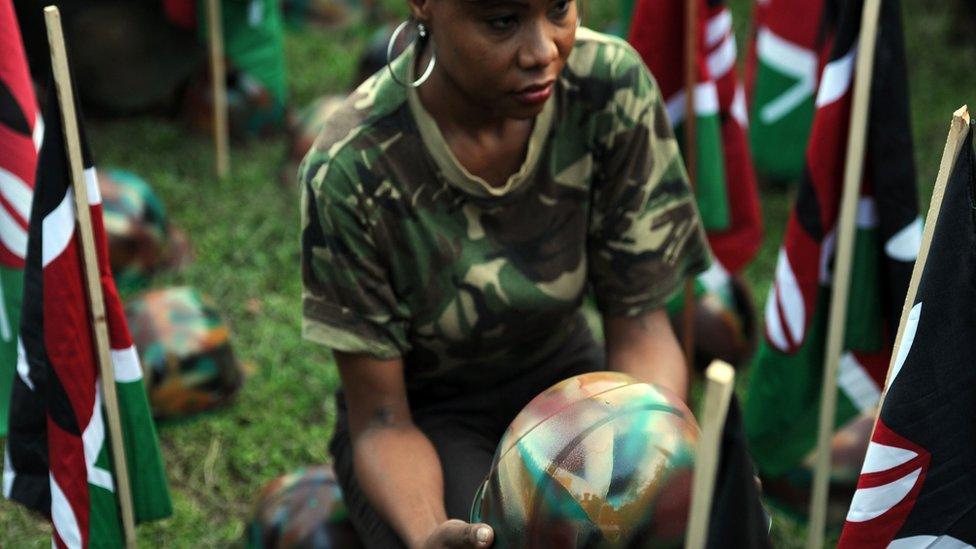 Mourner at memorial service