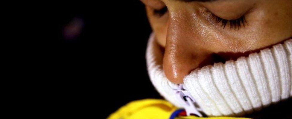 A person reacts during celebrations of the new agreement between the Colombian Government and Colombian FARC rebel group at Plaza de Bolivar in Bogota, Colombia, 12 November 2016