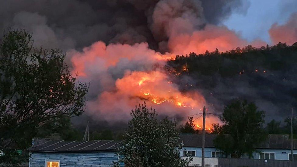 Fire has destroyed areas in the Kamchatka Territory in the far east of Russia