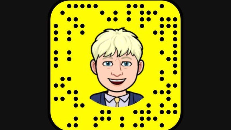 A Snap code of Boris Johnson