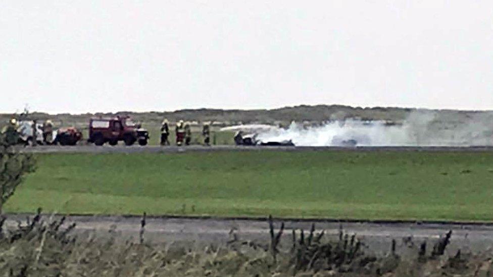 Plane crash at Caernarfon Airport