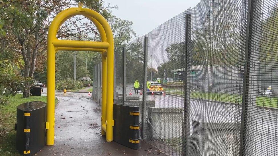 Security measures near Bletchley Park