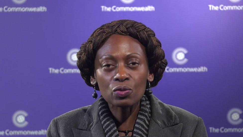 Dr Josephine Ojiambo speaking in a Commonwealth video for Youth Week