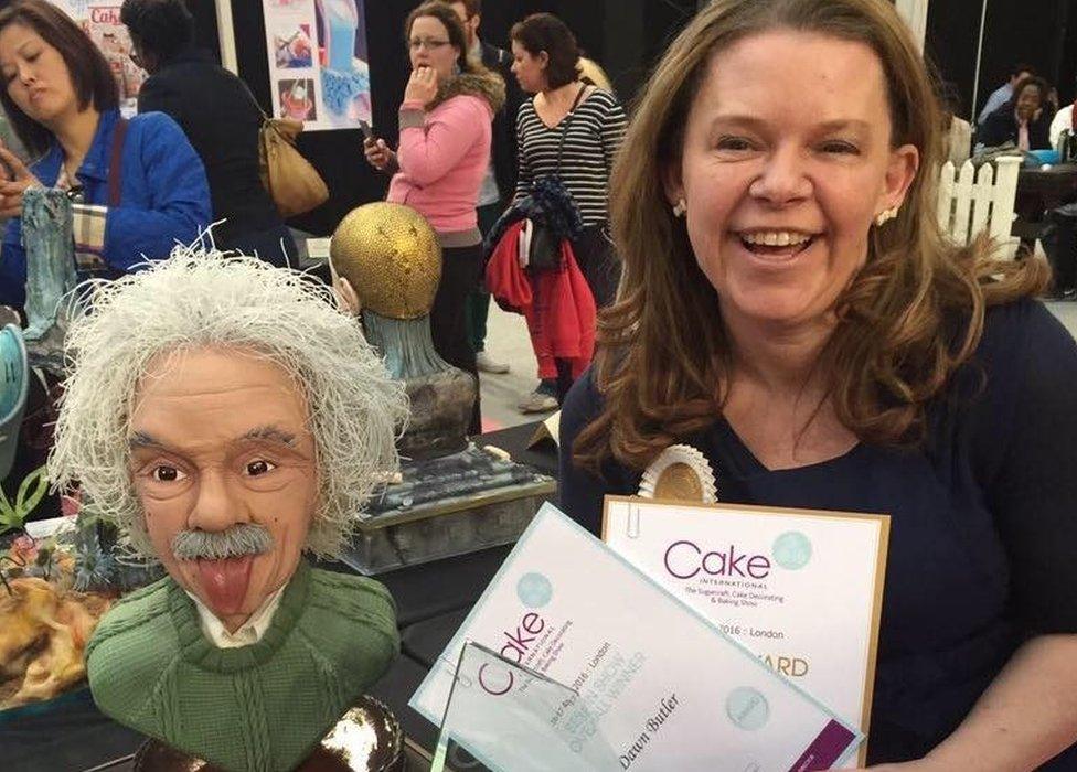 Dawn Butler and her Einstein cake