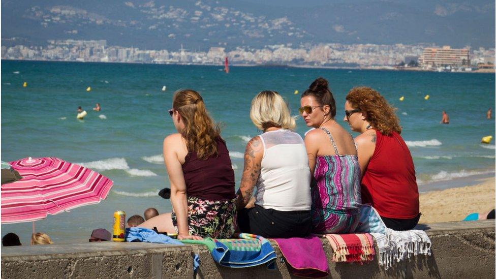 Tourists at the Playa de Palma beach in September 2019