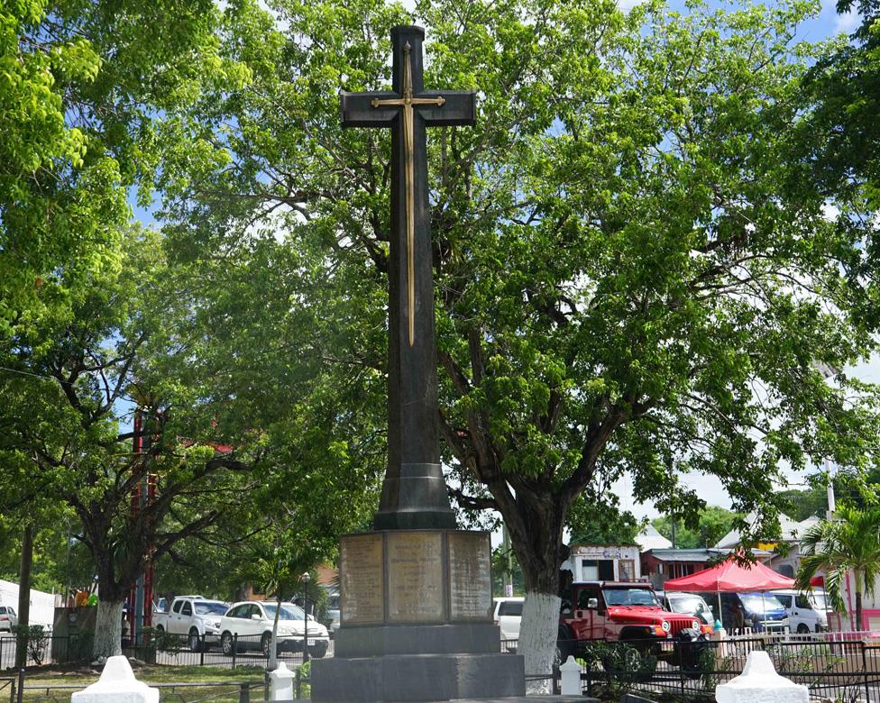 A view of the national war memorial in Antigua