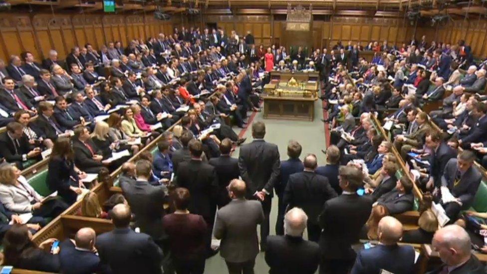 Mps gathered for Prime Minister's Questions in the House of Commons