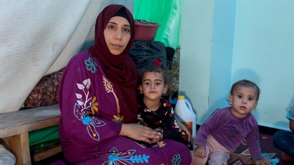 Wafaa Yousef Fakhry Ahmed says she and her family resorted to drinking sea water while evacuating from northern Gaza