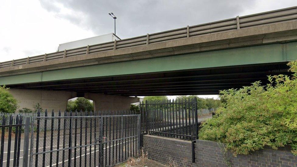 Flyover bridge across Gilbey Road