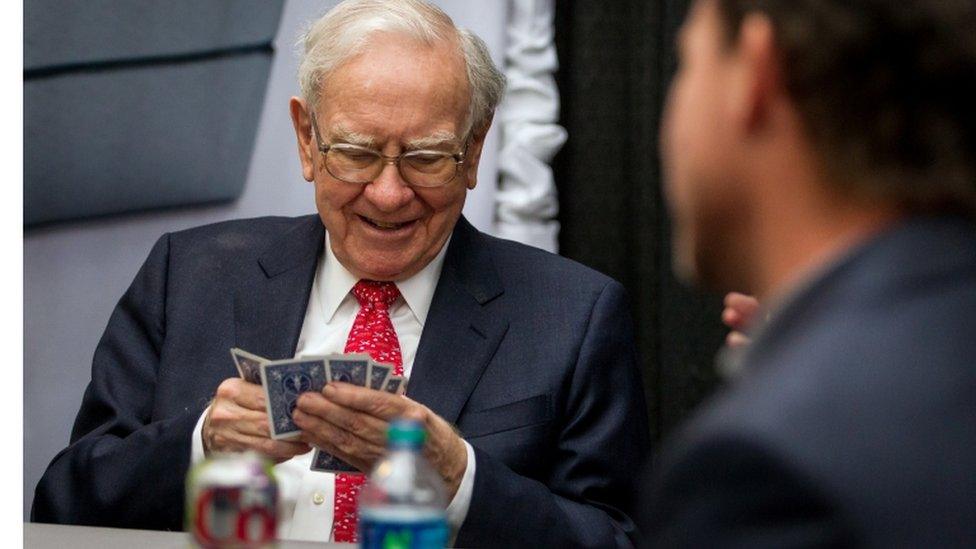 Warren Buffett playing cards