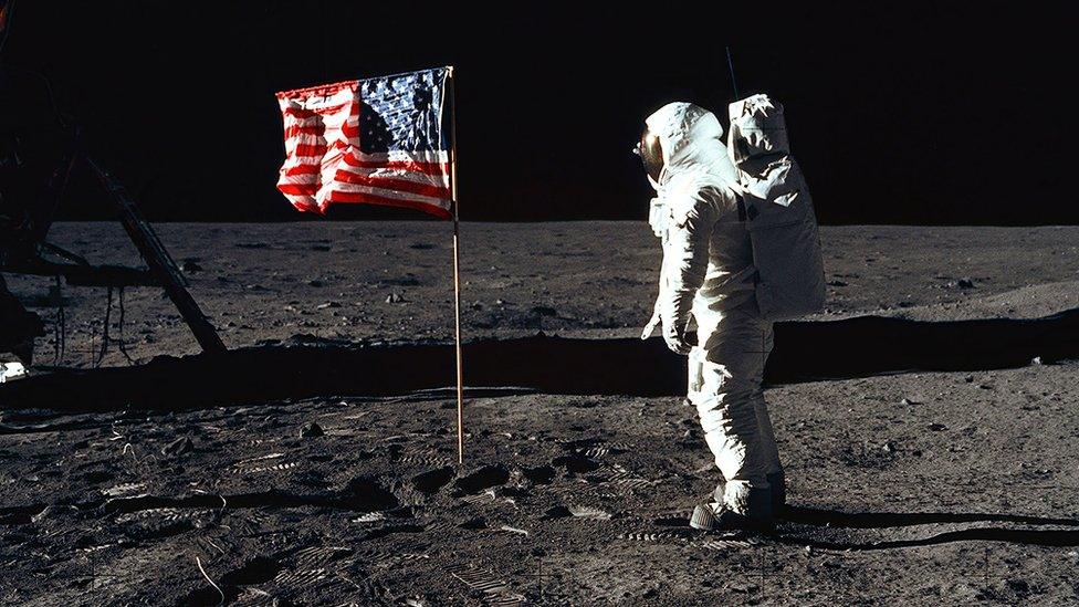 Buzz Aldrin on the moon