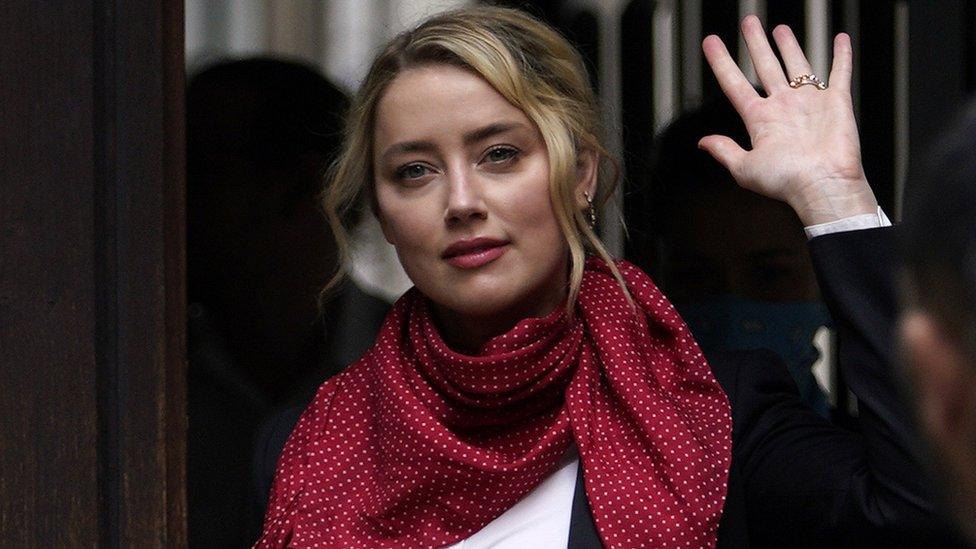 Amber Heard arrives at the High Court on Friday