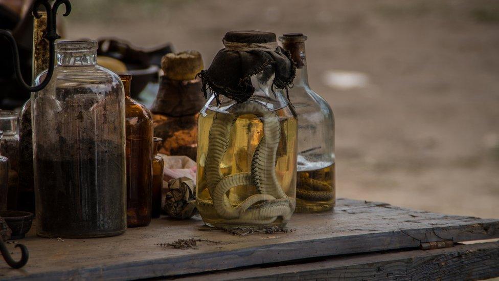 Potions in bottles