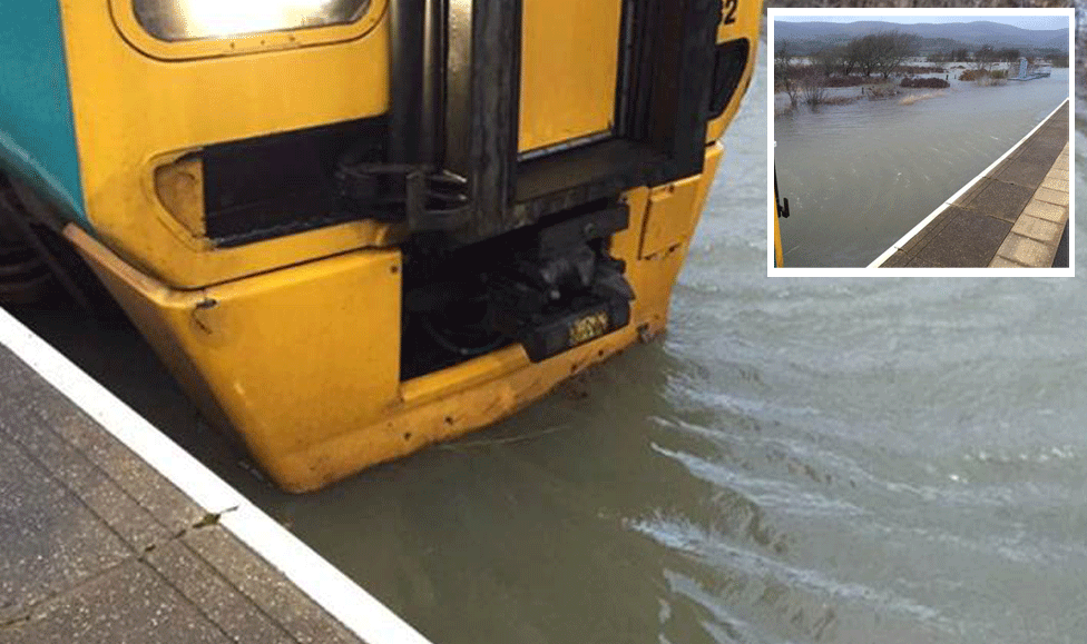 Flooded Cambrian rail line