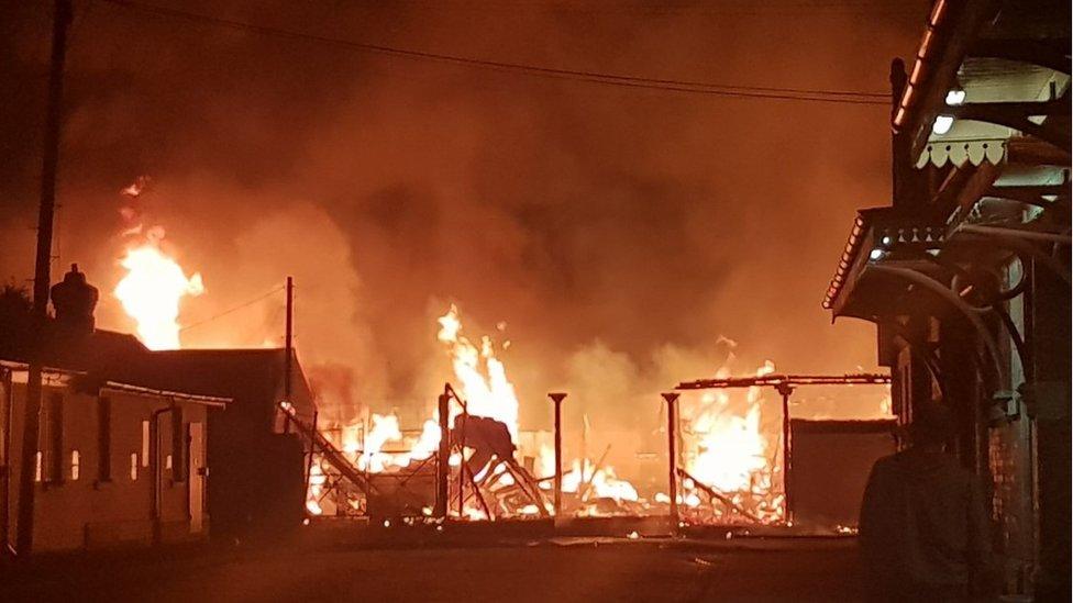 Nottingham Cattle Market fire off Meadow Lane, Nottingham