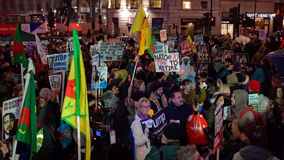 Protesters in Trafalgar Square