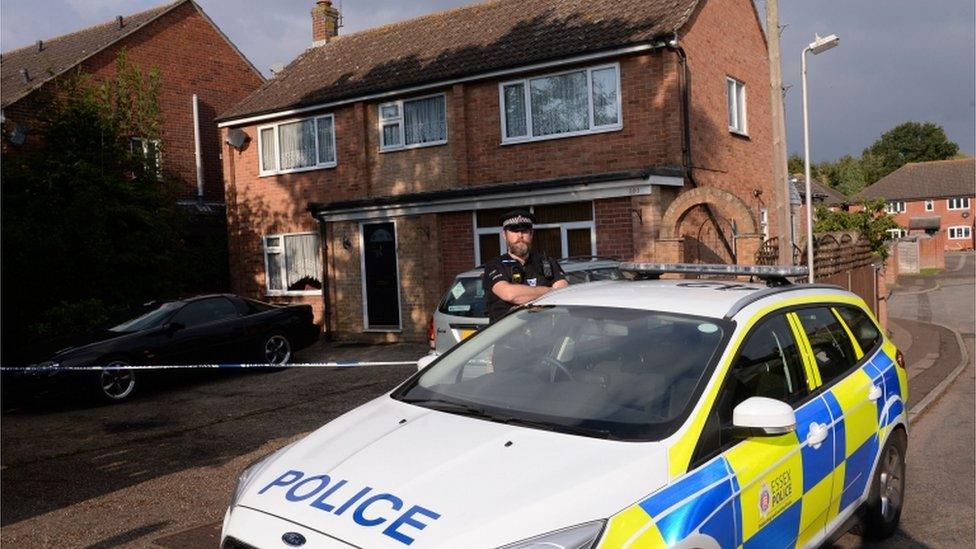 The scene at the junction of Harwich Road with Tara Close in Colchester