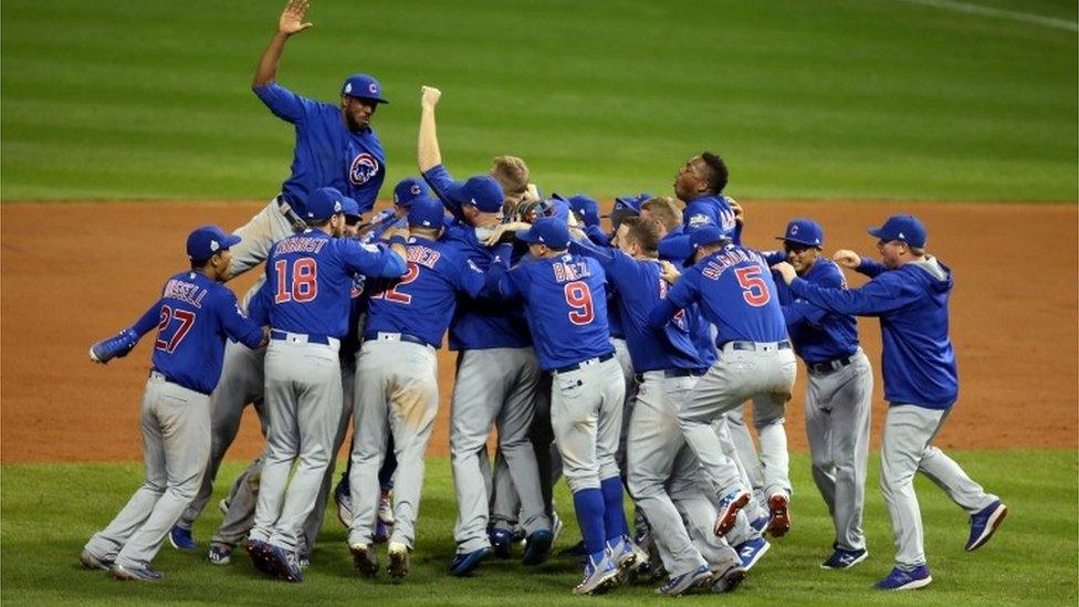 Chicago Cubs celebrate winning World Series