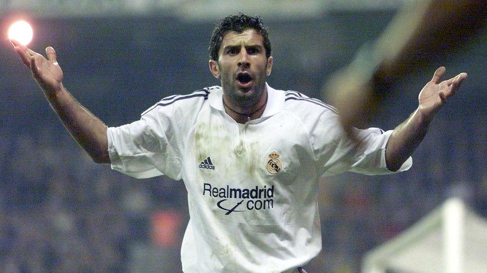 Luis Figo on the pitch