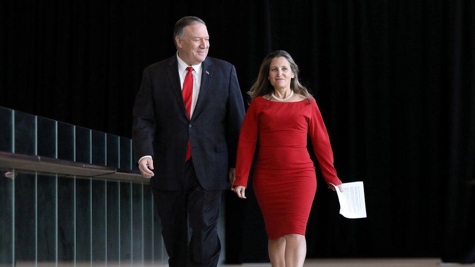 US Secretary of State Mike Pompeo and Canada Foreign Minister Chrystia Freeland