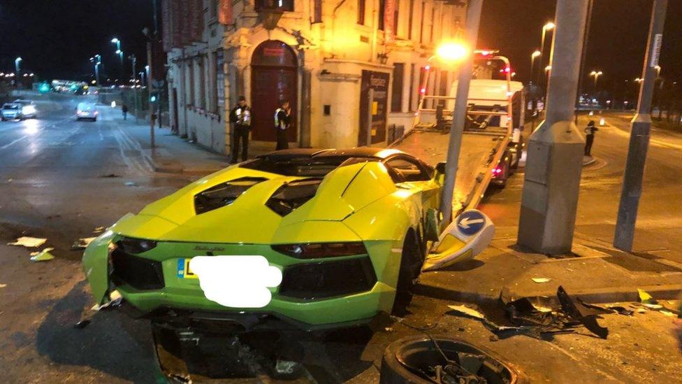 Crashed Lamborghini