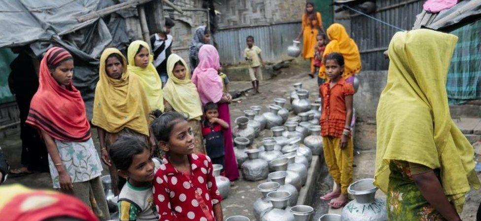 Rohingya women at a camp in Bangladesh